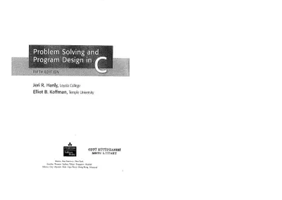 Problem Solving and Program Design in C