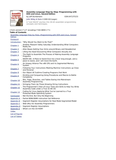 Assembly Language Step-by-Step: Programming with DOS and Linux, Second Edition