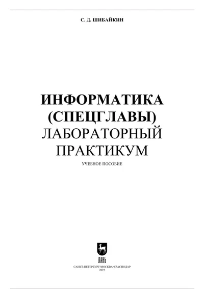 Информатика (спецглавы). Лабораторный практикум