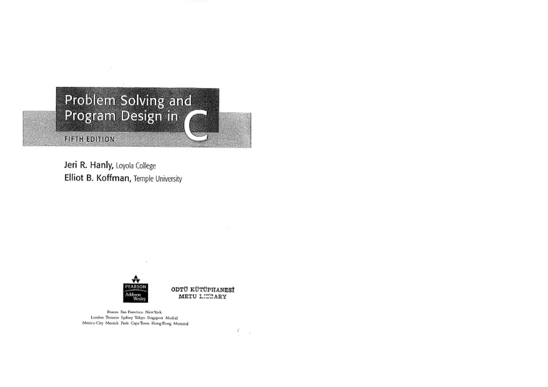 Problem Solving and Program Design in C