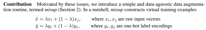 An excerpt from the Mixup paper